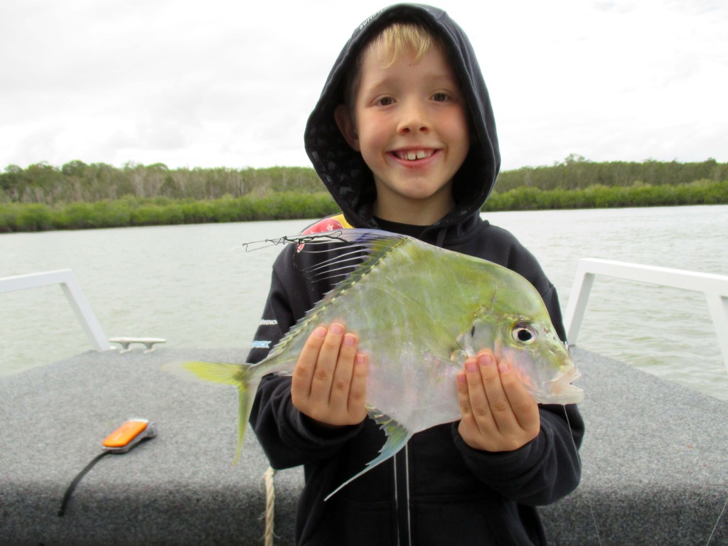 Josh from Indooroopilly caught a great 42cm Diamond Trevally up towards the entrance of Lake Cooroibah whilst aboard the Noosa Fishing and Crab Adventures.